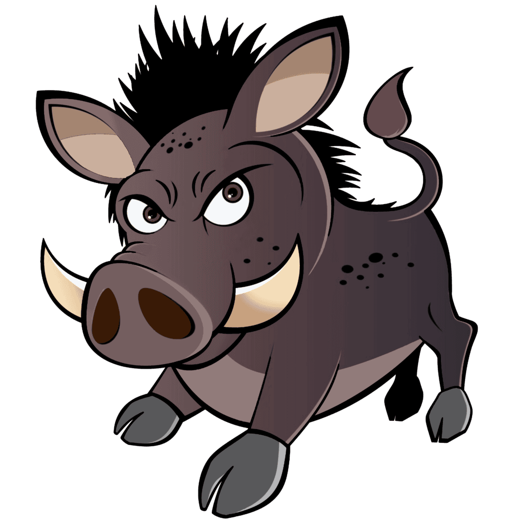 Cartoon Wildschwein, TSV Gudow Logo, Sportverein, 1948.