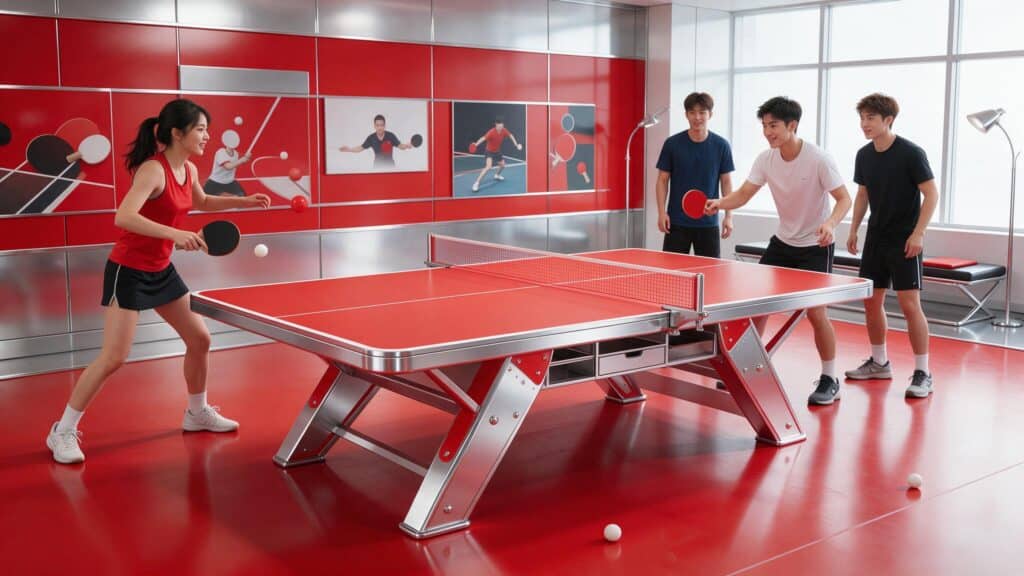 Jugendliche beim Tischtennis im TSV Gudow Sportzentrum.